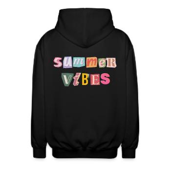 summer vibes - Unisex Kapuzenjacke - Schwarz - Hinten - AI Model Male 185 light (185cm)