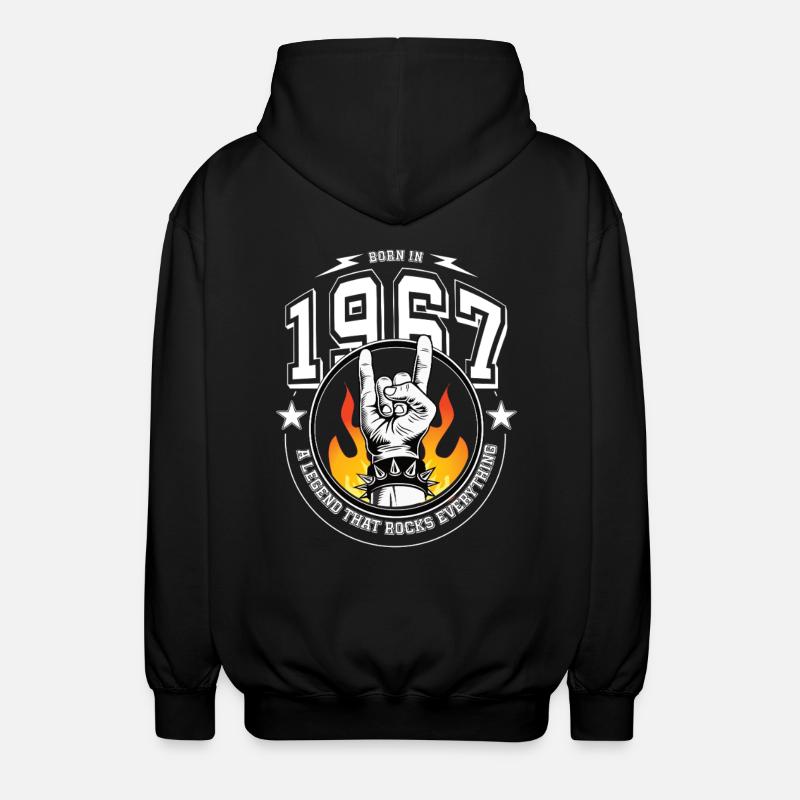 1967 Birthday, rocks everything - Unisex Hooded Jacket - black