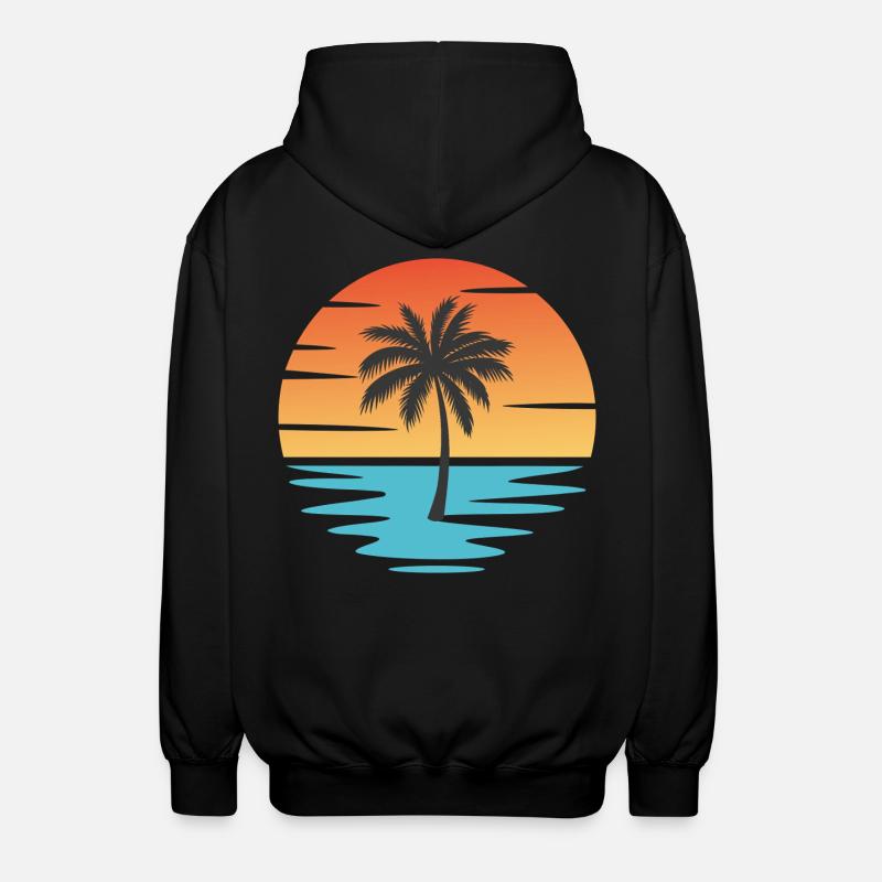 Plage Coucher de soleil - Veste à capuche unisexe - noir
