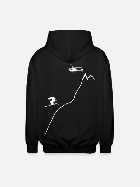héliski, ski, freeski, héliboard - Veste à capuche unisexe - noir