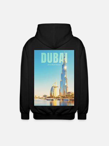 Dubai Skyline – Desert Metropolis - Unisex Hooded Jacket - black