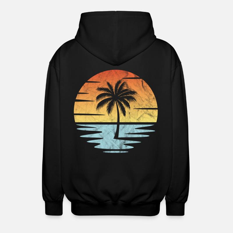 Beach Sunset - Unisex Hooded Jacket - black