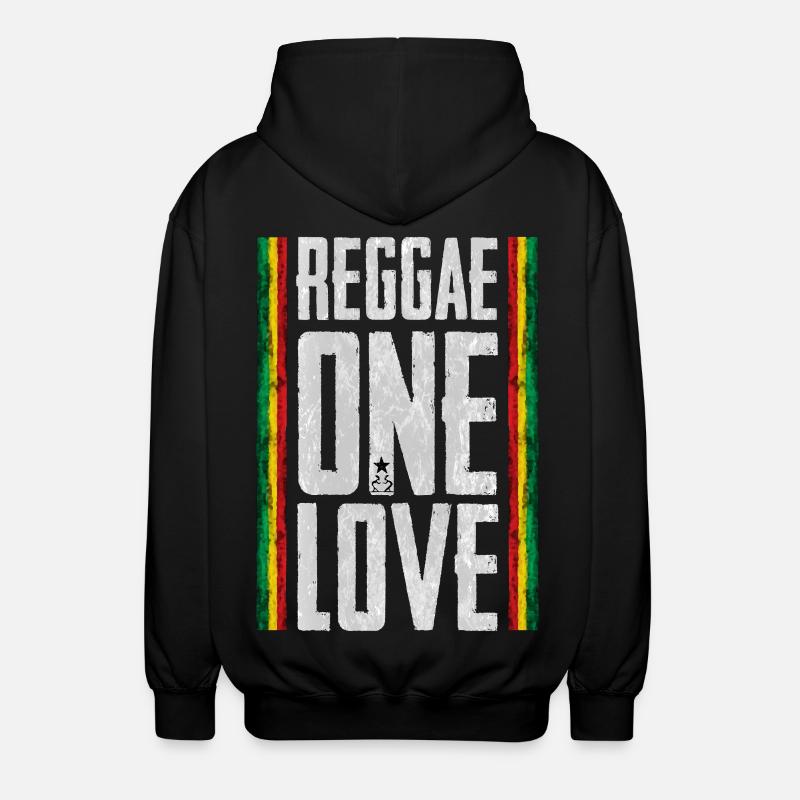 Reggae Love Design avec bannière - Veste à capuche unisexe - noir