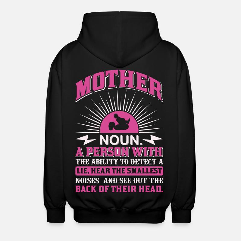 Mutter-Substantiv-Definition Lustiges Mutter-Power-Shirt - Unisex Kapuzenjacke - Schwarz