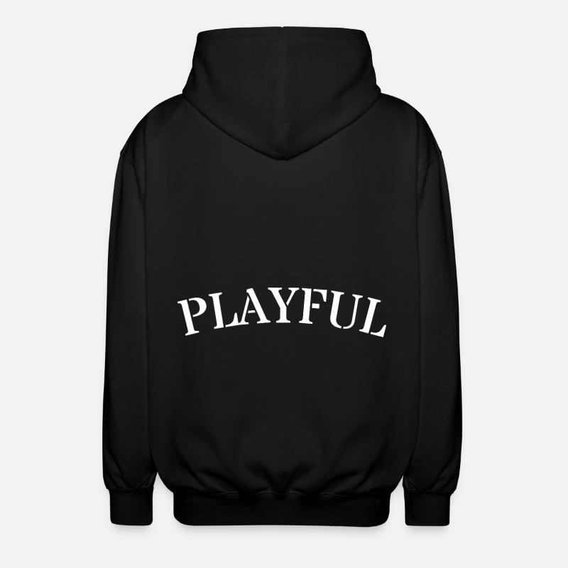 Playful Minimal Text Design Saying - Unisex Hooded Jacket - black