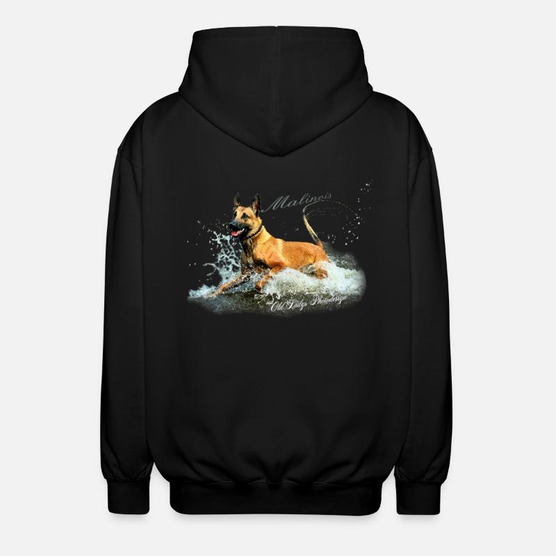 Malinois-Wasserratte - Unisex Kapuzenjacke - Schwarz