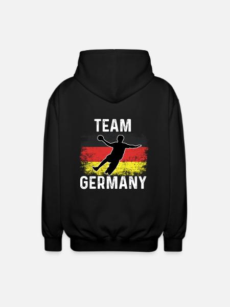Fan Germania Pallamano Pallamano Team Germany EM World Cup - Felpa unisex con cappuccio - nero