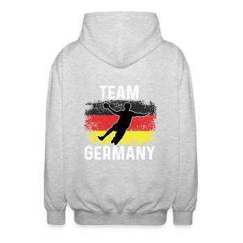 Team Germany EM World Cup Team Germany Handball Fan - Unisex Hooded Jacket - light heather grey - Back - AI Model Male 185 light (185cm)