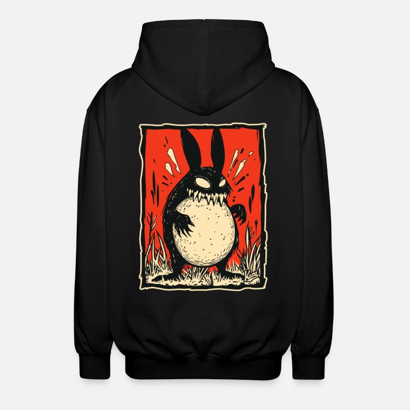 Monster Rabbit Bunny - Unisex Hooded Jacket - black
