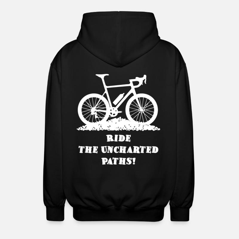 Unknown Paths – Gravel Bike - Unisex Hooded Jacket - black