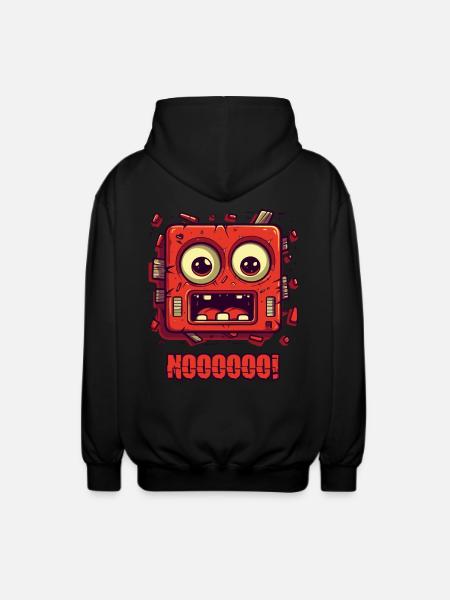 No! Funny face - Unisex Hooded Jacket - black