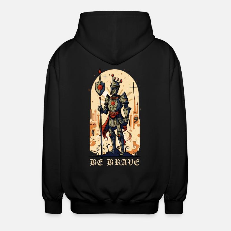 Be Brave – Medieval Knight - Unisex Hooded Jacket - black