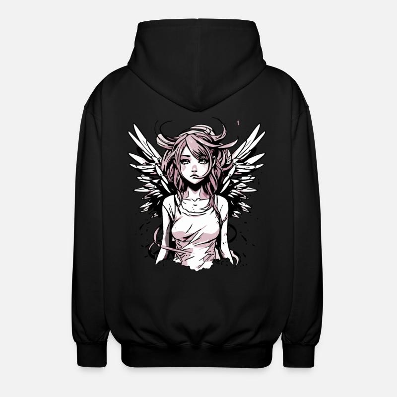 Fille ange moderne - Veste à capuche unisexe - noir