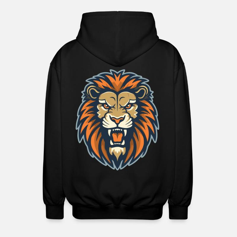 Ein brüllender Löwe - Unisex Kapuzenjacke - Schwarz