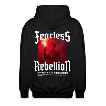 Trendy Rebel Streetwear Bengalo Pyro Streetwear - Unisex Hooded Jacket - black - Back - AI Model Male 185 light (185cm)