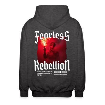 Trendig Rebell Streetwear Bengalo Pyro Streetwear - Unisex Kapuzenjacke - Anthrazit - Hinten - AI Model Male 185 light (185cm)