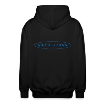 Fencing - Chest print - Unisex Hooded Jacket - black - Back - AI Model Male 185 light (185cm)