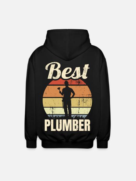 Best Plumber - Unisex Hooded Jacket - black