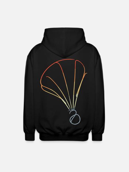 Retro Shuttlecock Sketch - Unisex Hooded Jacket - black