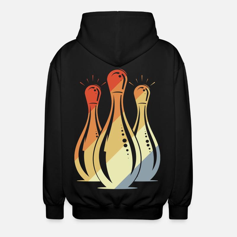 Bowling Grafik Retro Look - Unisex Kapuzenjacke - Schwarz