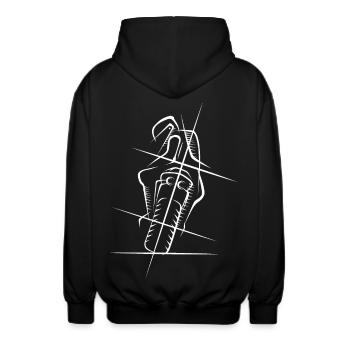 Motorrad Supersport Racing Biker Symbol Skizze - Unisex Kapuzenjacke - Schwarz - Hinten - AI Model Male 185 light (185cm)