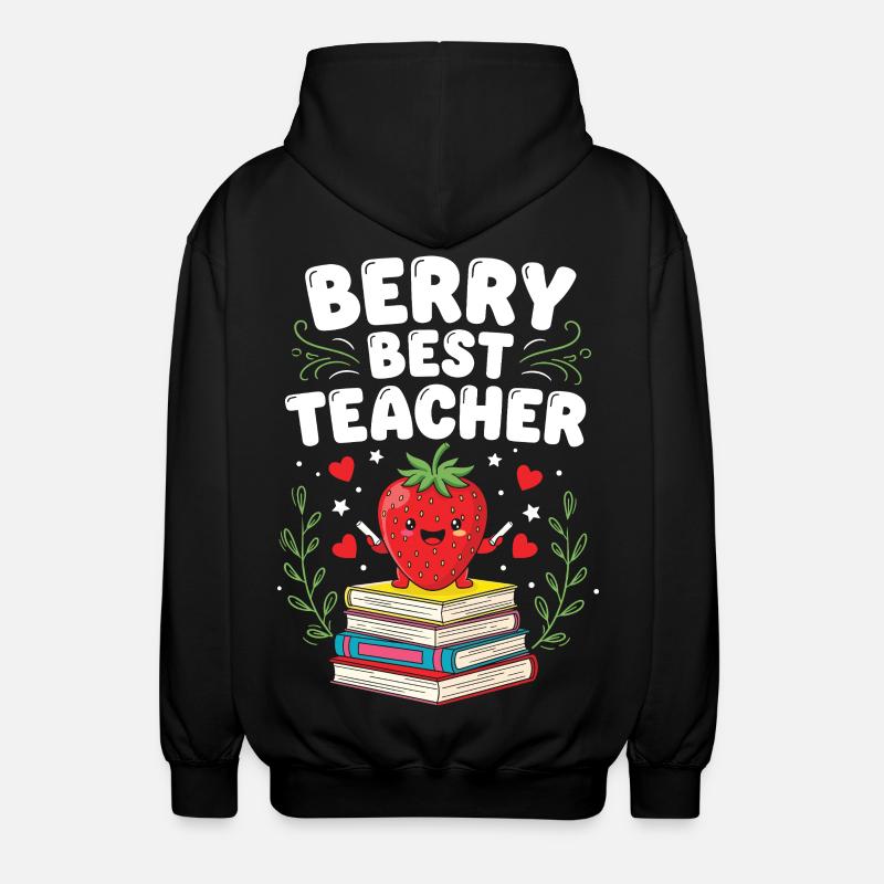 Berry Best Teacher Elementary Teacher - Unisex Hooded Jacket - black