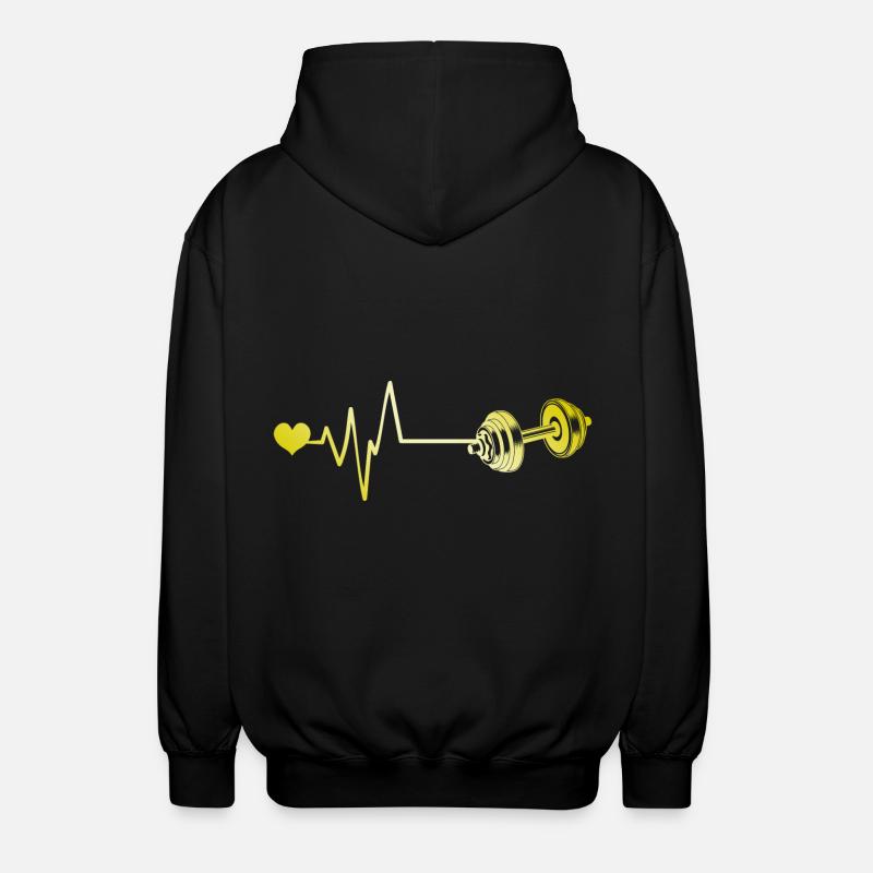 Dumbbell Pulse Love - Unisex Hooded Jacket - black