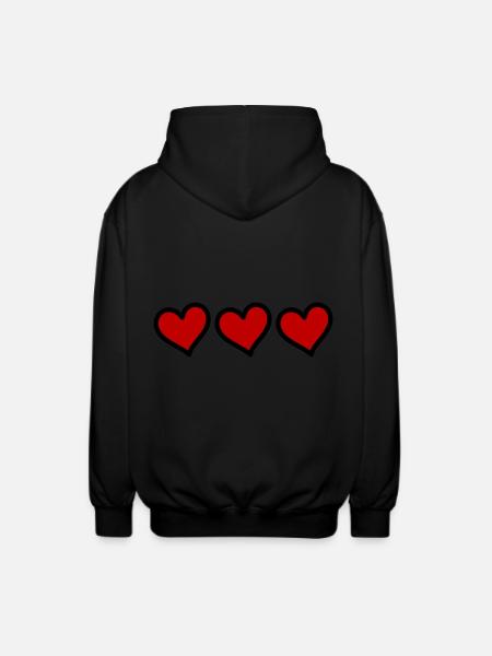 Herzen Symbole Liebe - Unisex Kapuzenjacke - Schwarz
