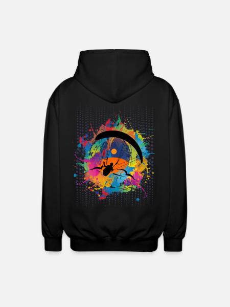 Paragliding Gleitschirm T-Shirts Hoodie - Unisex Kapuzenjacke - Schwarz