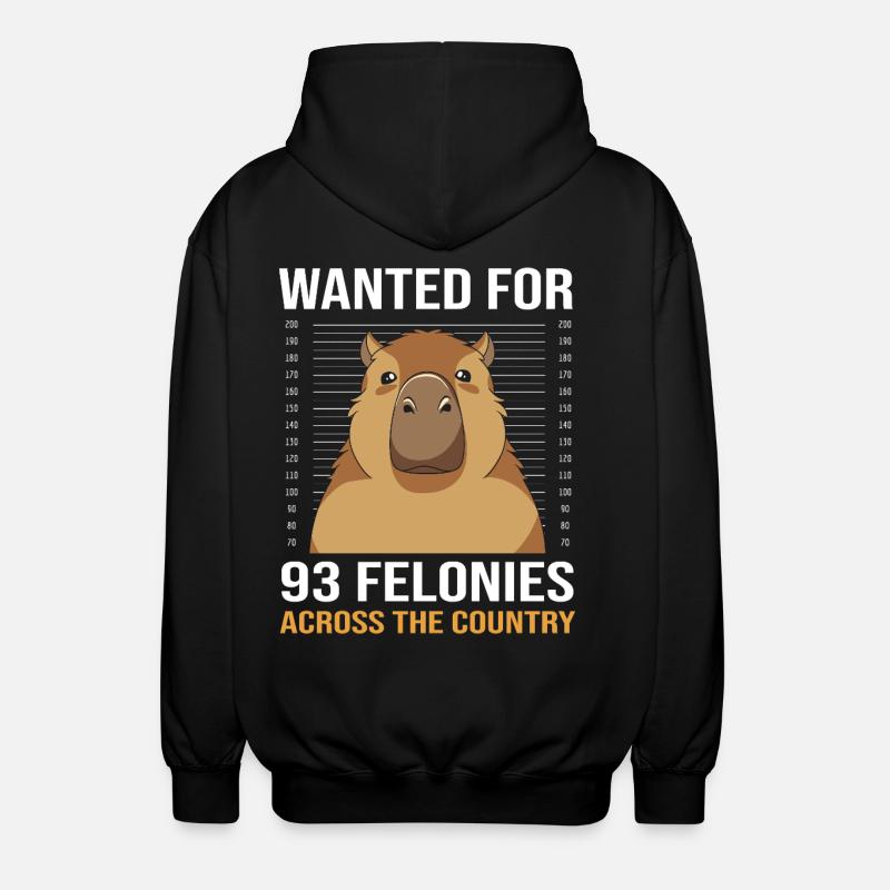 Capybara Capibara - Unisex Kapuzenjacke - Schwarz