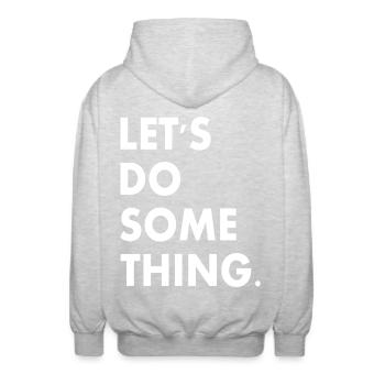 lets do something - Unisex Kapuzenjacke - Hellgrau meliert - Hinten - AI Model Male 185 light (185cm)