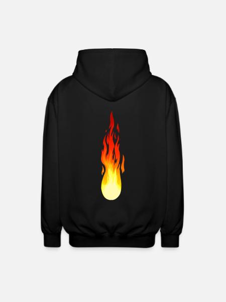 Comet Flame Fire Inferno Flame Fiery - Unisex Hooded Jacket - black