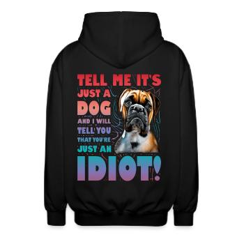 Boxer Lustiger Spruch - Unisex Kapuzenjacke - Schwarz - Hinten - AI Model Male 185 light (185cm)