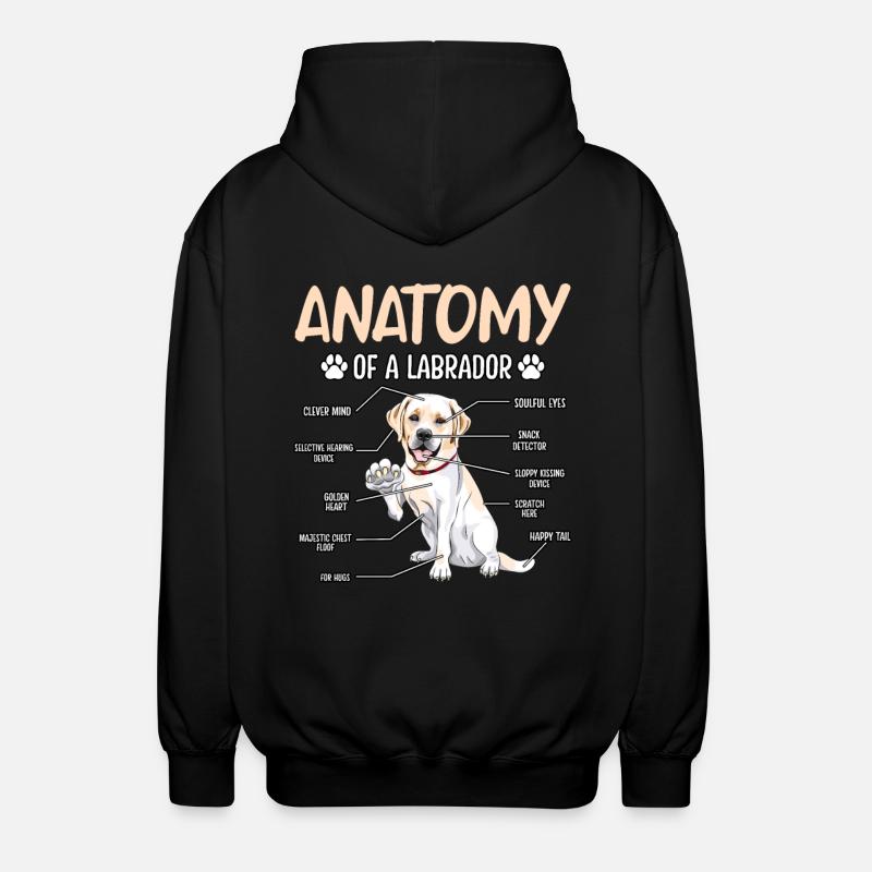 Anatomie du Labrador - Veste à capuche unisexe - noir