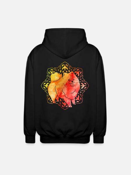 Pomeranian Zwergspitz - Unisex Hooded Jacket - black