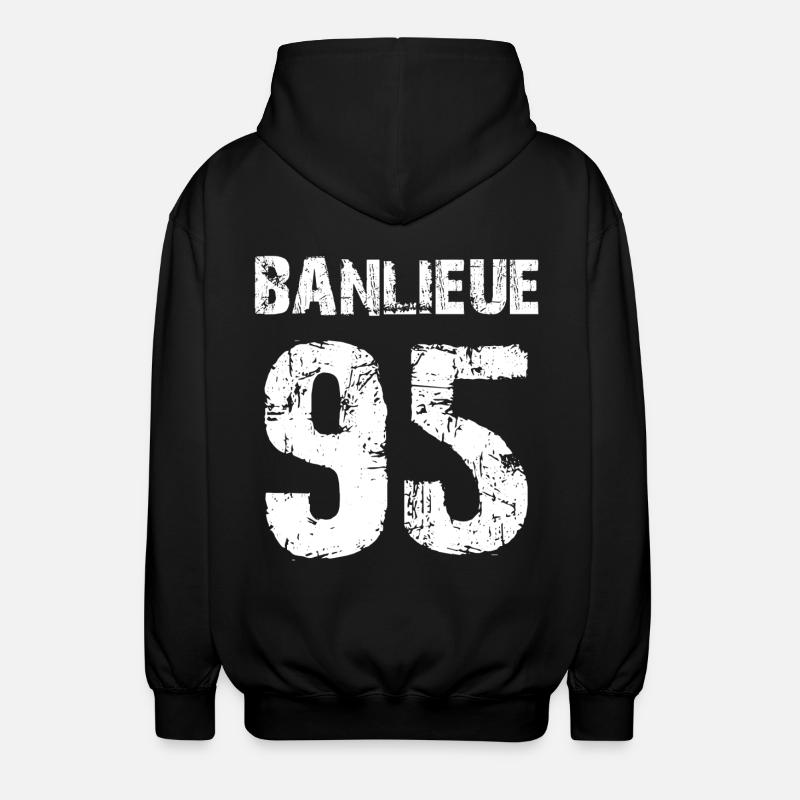 banlieue 95 - Veste à capuche unisexe - noir