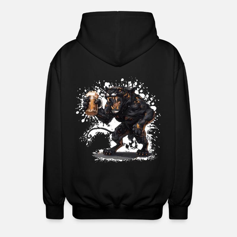 Panthère Bière Drôle - Veste à capuche unisexe - noir