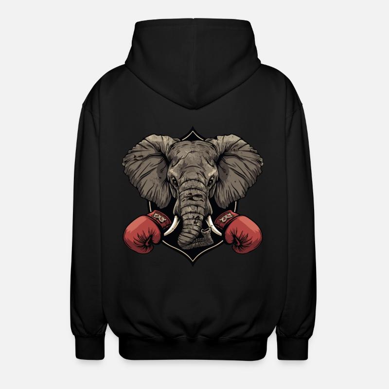 Éléphant Boxer MMA Logo - Veste à capuche unisexe - noir
