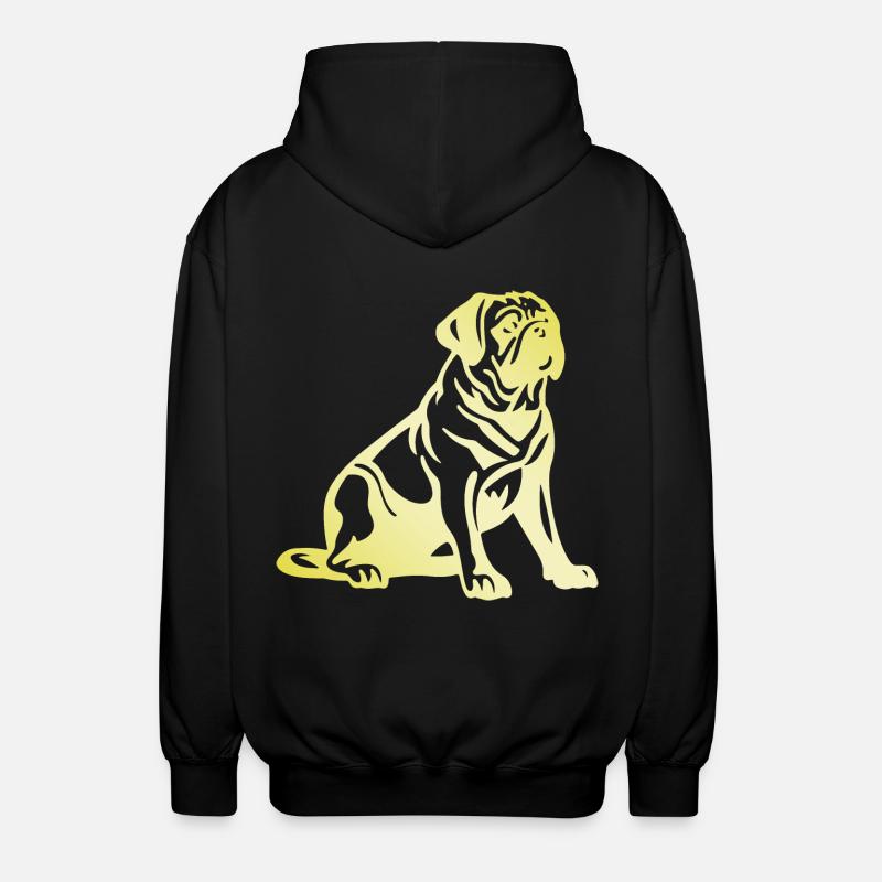 Silhouette de chien carlin - Veste à capuche unisexe - noir