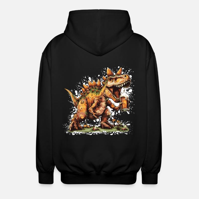 Dinosaurier stegosaurus Bier - Unisex Kapuzenjacke - Schwarz