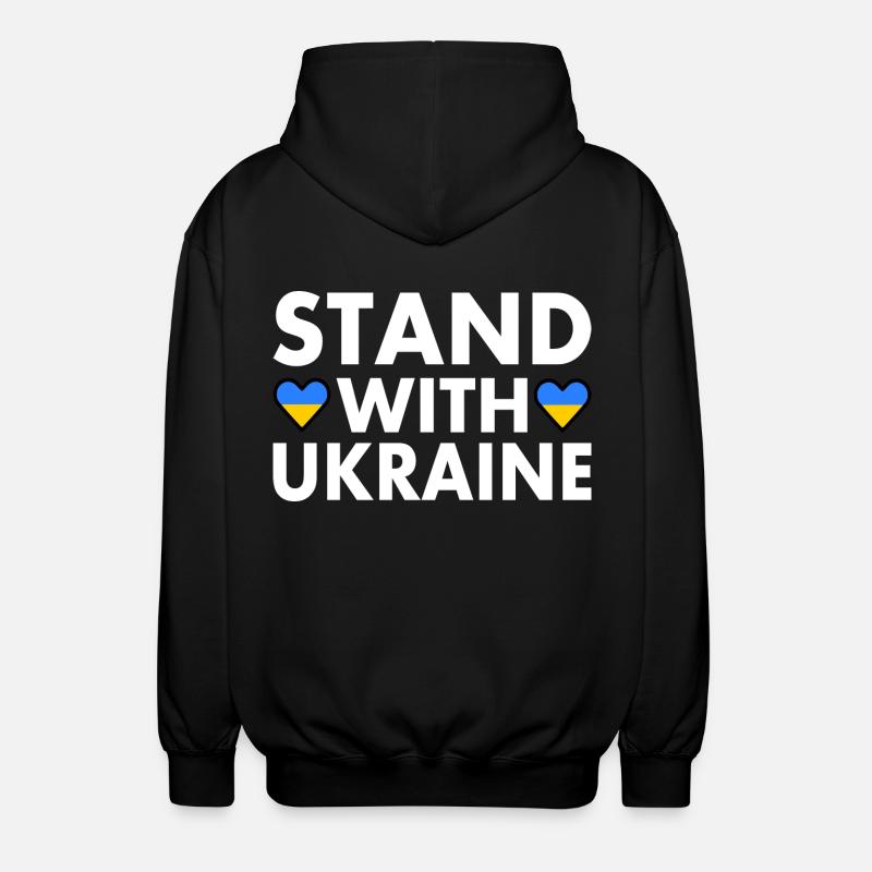 stand with ukraine - Unisex Hooded Jacket - black