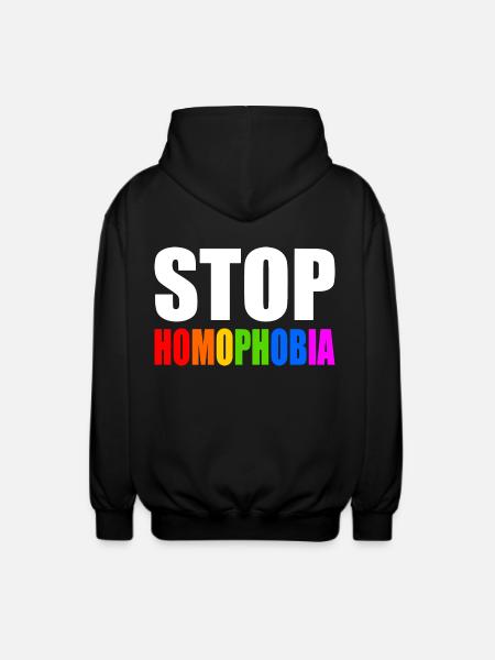 Stop homophobia - Unisex Hooded Jacket - black