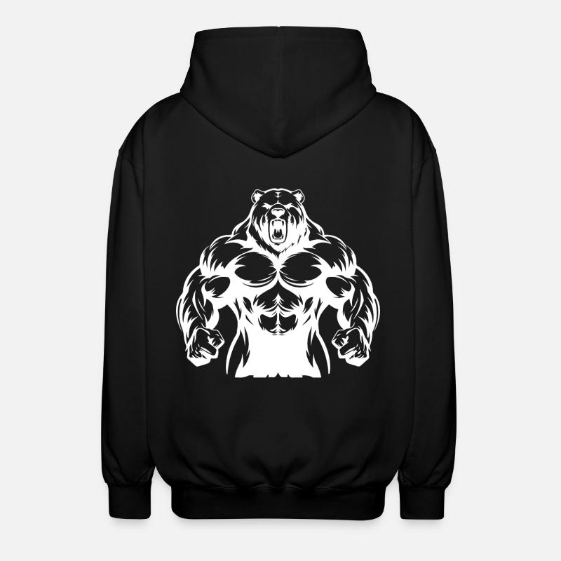 Bear Grizzly Gym Musculation - Veste à capuche unisexe - noir
