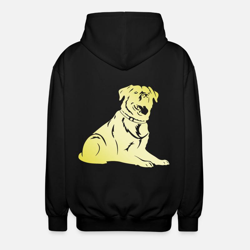 Rottweiler Dog Silhouette - Unisex Hooded Jacket - black