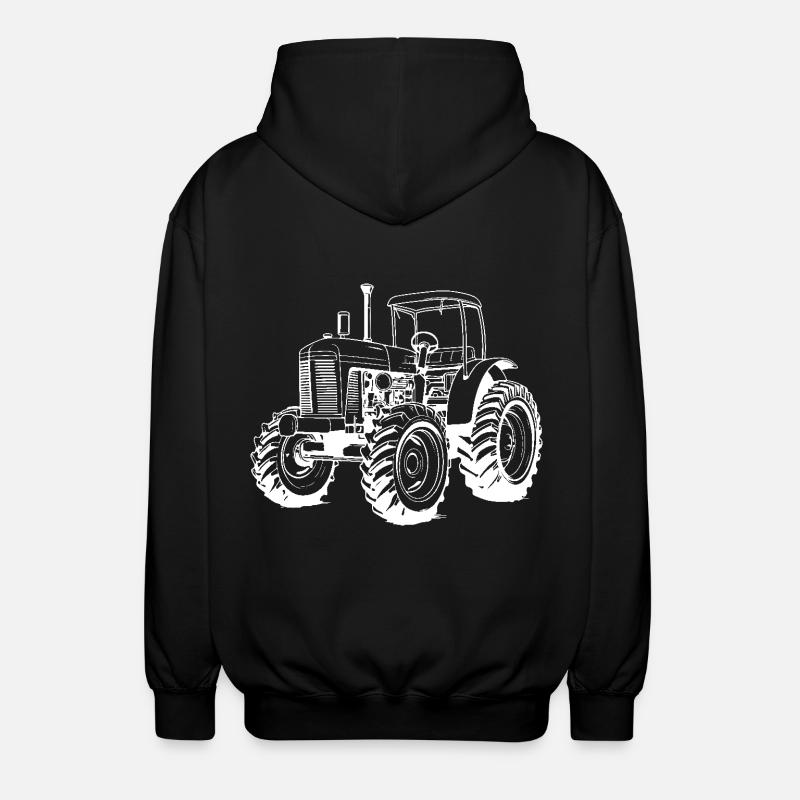 Traktor Symbol - Unisex Kapuzenjacke - Schwarz