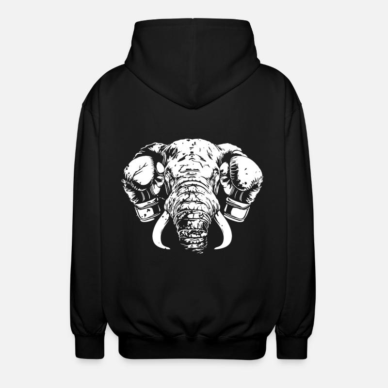 Elephant Boxing Fighter MMA - Unisex Hooded Jacket - black