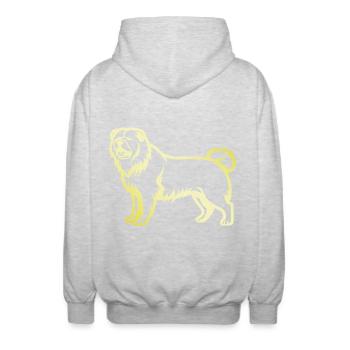 Chow Chow Silhouette de chien - Veste à capuche unisexe - gris clair chiné - Dos - AI Model Male 185 light (185cm)