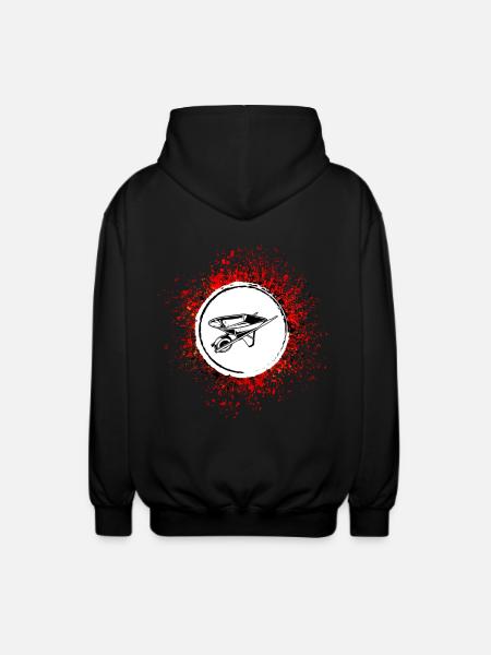 Wheelbarrow Symbol - Unisex Hooded Jacket - black