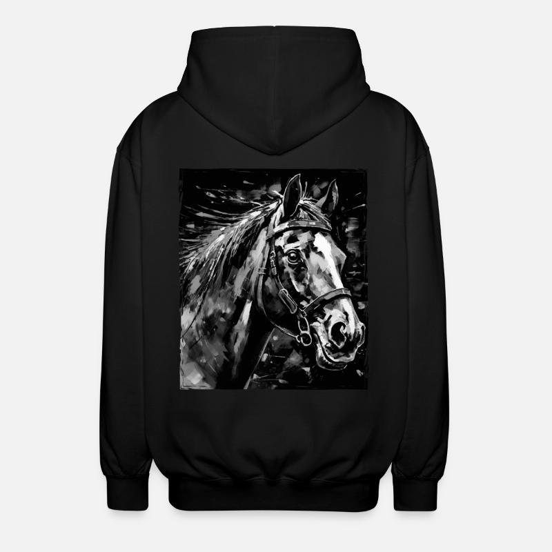 Portrait de cheval - Veste à capuche unisexe - noir