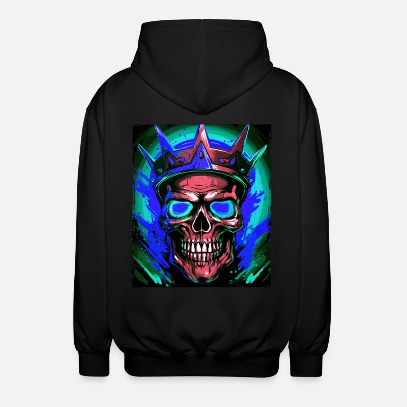 Crâne Roi Couronne - Veste à capuche unisexe - noir